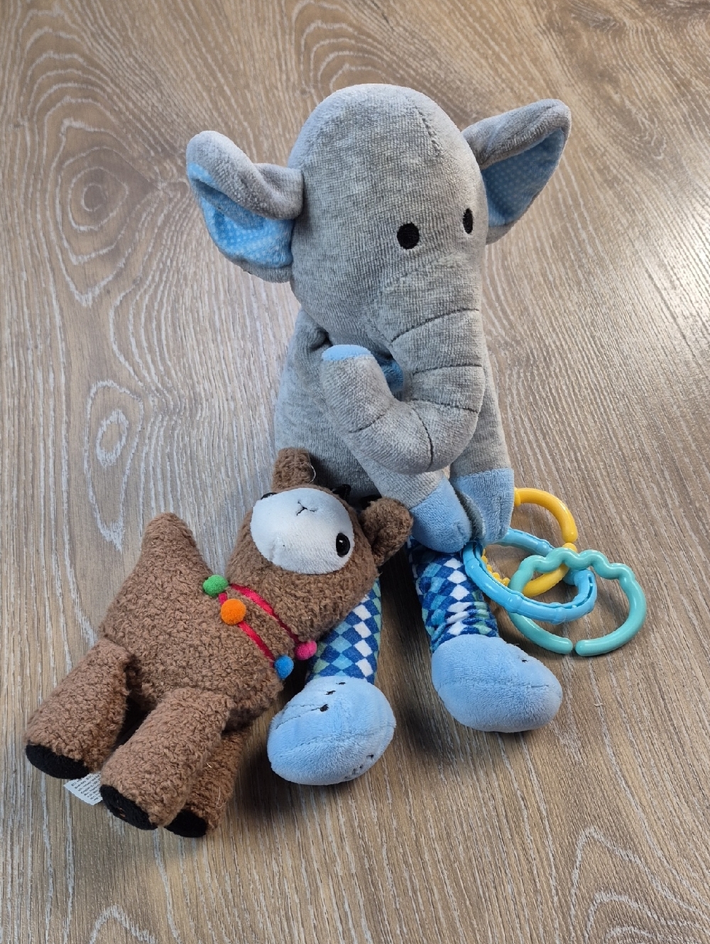 Scentsy Buddy Clip and Babby Buddy Plush Elephant Teether Rings Llama
